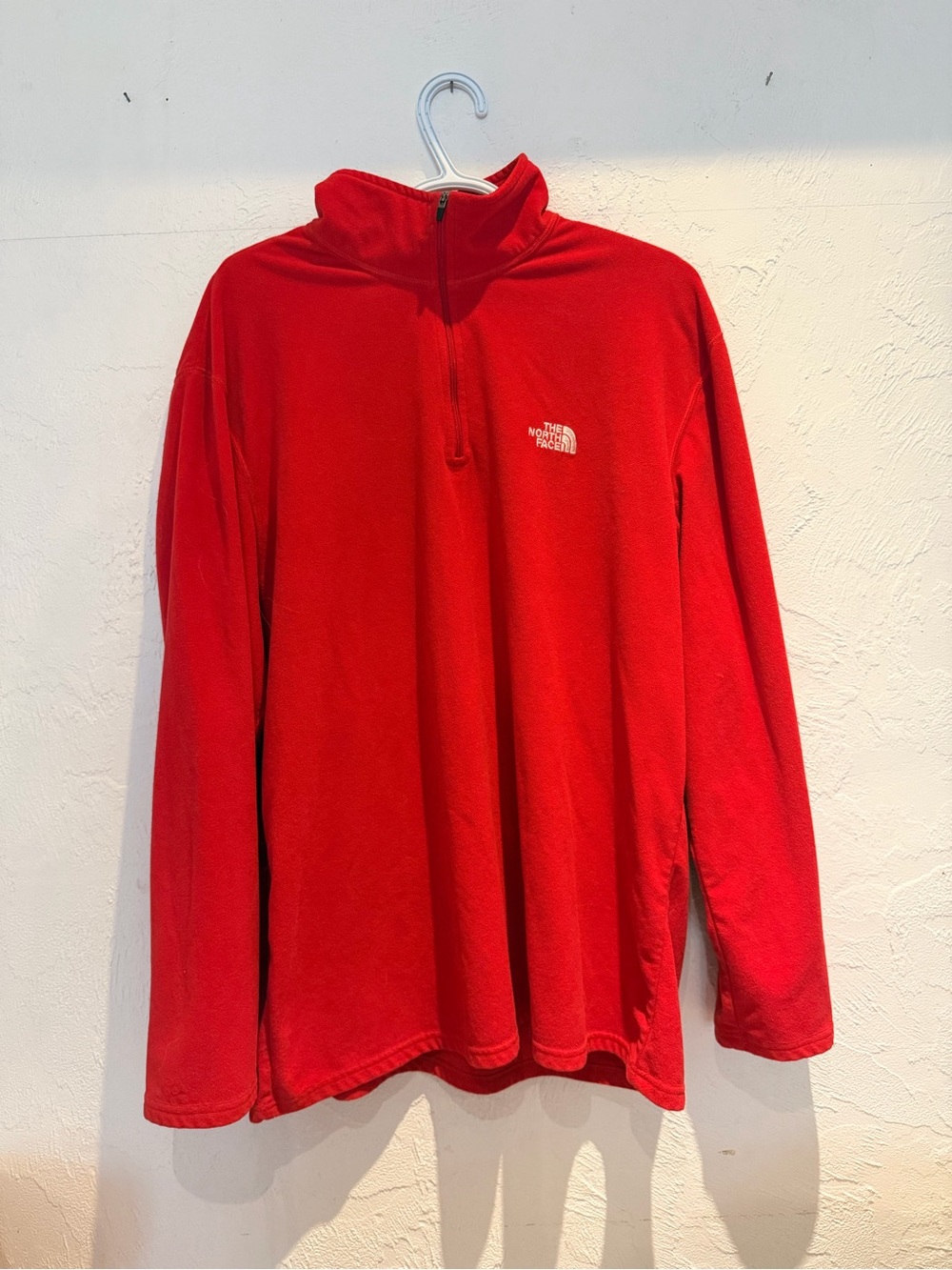 The North Face Men's Red Half-Zip Fleece Pullover